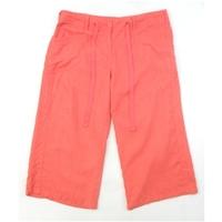 next size 16 coral 34 length linen blend trousers