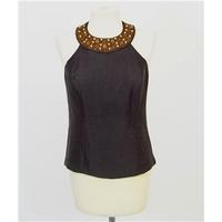Next - Size: 14 - Brown - Halter-neck Top with Embellishments