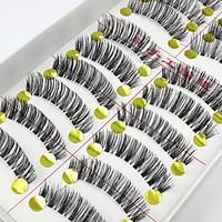 New 10 Pairs Natural Long Black False Eyelashes Handmade Soft Thick Fake EyeLashes Makeup Eyelashes Extensions