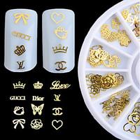 new 3d gold metal nail art sticker design tiny slice diy nail accessor ...