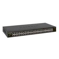 NETGEAR 48-Port Gigabit Ethernet Unmanaged Ethernet Switch Rackmount Fanless and Low-Power Consumption (GS348-100EUS) - Black