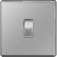 nexus intermediate plate switch flatplate screwless brushed steel