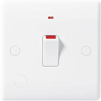 nexus double pole slim switch with flex outlet neon white plastic