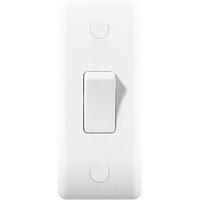Nexus Single 1 Gang 2 Way Slim Architrave Switch - White Plastic