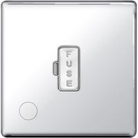 Nexus Unswitched Fused Connection Units (FCU) With Cable - Flat Plate Screwless Polished Chrome