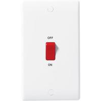 Nexus Double Pole Slim Switch - White Plastic (Large Plate)