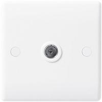 Nexus Single 1 Gang Isolated Slim TV Co-Axial Outlet - White Plastic