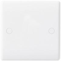 Nexus Single 1 Gang Slim Blank Plate - White Plastic