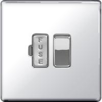 Nexus Switched Fused Connection Unit - Flatplate Screwless Polished Chrome