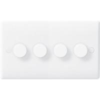 nexus 400w 4 gang 2 way slim dimmer light switch white plastic