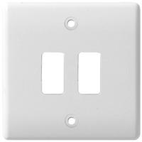 Nexus 2 Gang Grid Front Plate - White