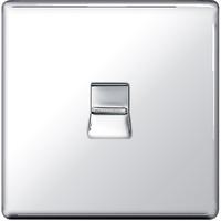 nexus 1 gang telephone master flat plate screwless polished chrome