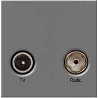 Nexus TV & Radio Module TV IEC Male & Radio IEC Female Screend Outlets - Grey