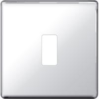 nexus 1 gang grid front plate flatplate screwless polished chrome