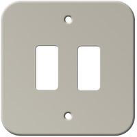 Nexus 2 Gang Grid Front Plate - Metal Clad