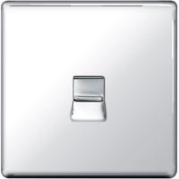 Nexus 1 Gang Telephone Slave - Flat Plate Screwless Polished Chrome