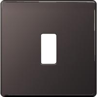 Nexus 1 Gang Grid Front Plate - Screwless Black Nickel