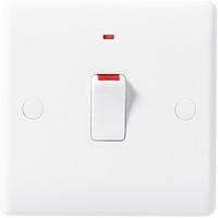 nexus double pole slim switch with flex outlet white plastic