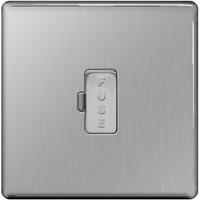 Nexus Unswitched Fused Connection Units - Flatplate Screwless Brushed Steel