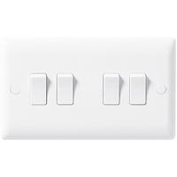 nexus 4 gang 2 way slim light switch white plastic