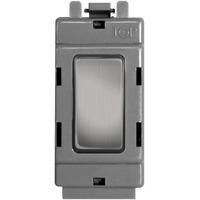 Nexus 2 Way Single Pole Grid Switch Module - Brushed Steel