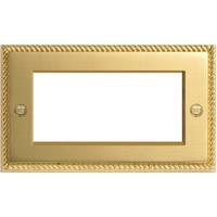 Nexus Euro-Module Rectangular 4 Module - Front Plate Georgian Brass