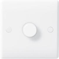 Nexus Single 400W 1 Gang 2 Way Slim Dimmer Light Switch - White Plastic