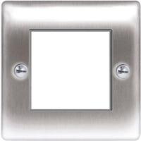 nexus euro module square 2 module front plate brushed steel