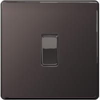 nexus intermediate light switch flatplate screwless black nickel