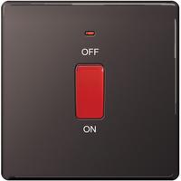 Nexus DP Switch with Neon - Flatplate Screwless Black Nickel (Single Plate)