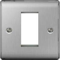 Nexus Euro-Module Square 1 Module - Front Plate Brushed Steel