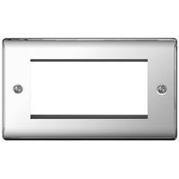 Nexus Euro-Module Rectangular 4 Module - Front Plate Chrome