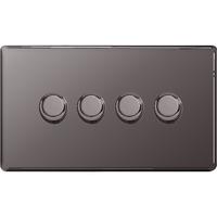 nexus 400w 4 gang 2 way dimmer switch flatplate screwless black nickel