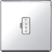 Nexus Unswitched Fused Connection Unit - Flat Plate Screwless Polished Chrome