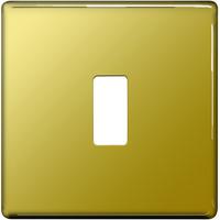Nexus 1 Gang Grid Front Plate - Screwless Polished Brass