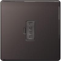 Nexus Unswitched Fused Connection Unit - Flatplate Screwless Black Nickel