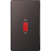 Nexus DP Switch with Neon - Flatplate Screwless Black Nickel (Double Plate)