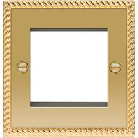 Nexus Euro-Module Square Metal Clad 2 Module - Front Plate Georgian Brass