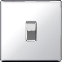 nexus 1 gang 2 way light switch flatplate screwless polished chrome