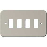 Nexus 4 Gang Grid Front Plate - Metal Clad