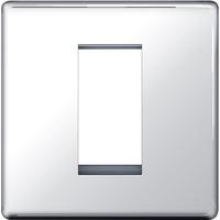 Nexus Euro-Module Square 1 Module - Flatplate Screwless Chrome