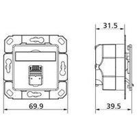 network outlet flush mount insert cat 6 1 port metz connect