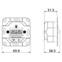 Network outlet Flush mount Insert CAT 6 2 ports Metz Connect