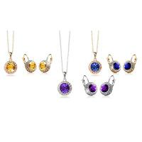 Necklace and Earrings Set with Swarovski Elements - 6 Colours