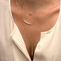 Necklace Pendant Necklaces Jewelry Party / Daily / Casual Fashion Pearl / Alloy Gold 1pc Gift