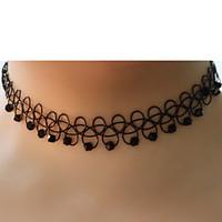 Necklace Choker Necklaces Tattoo Choker Jewelry Casual Sports Tattoo Style Durable Acrylic 1pc Gift Black