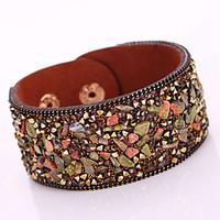 new fashion charm women magnet alloy buckle leather shiny gravel multi ...