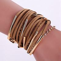 new fashion native style boheme tassel weave leather alloy buckle brac ...