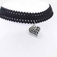Necklace Choker Necklaces Torque Tattoo Choker Jewelry Daily Casual Tattoo Style Fashion Lace 1pc Gift Black