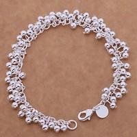 New Fashion 8inch Women\'s 925 Silver Plated Chain Link Bracelets